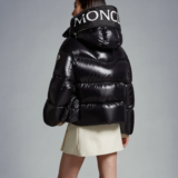 moncler doudoune courte huppe capuche nylon laque noir