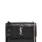Saint Laurent Sac moyen en cuir embossé croco Sunset